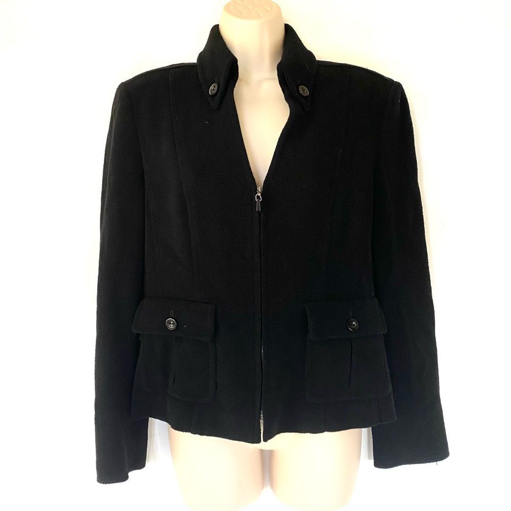 Worth Cashmere Wool Blend Zip up Blazer Jacket 6